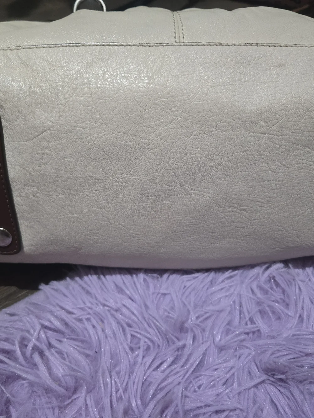 Coach Two-Tone Leather Satchel - Brown and Cream